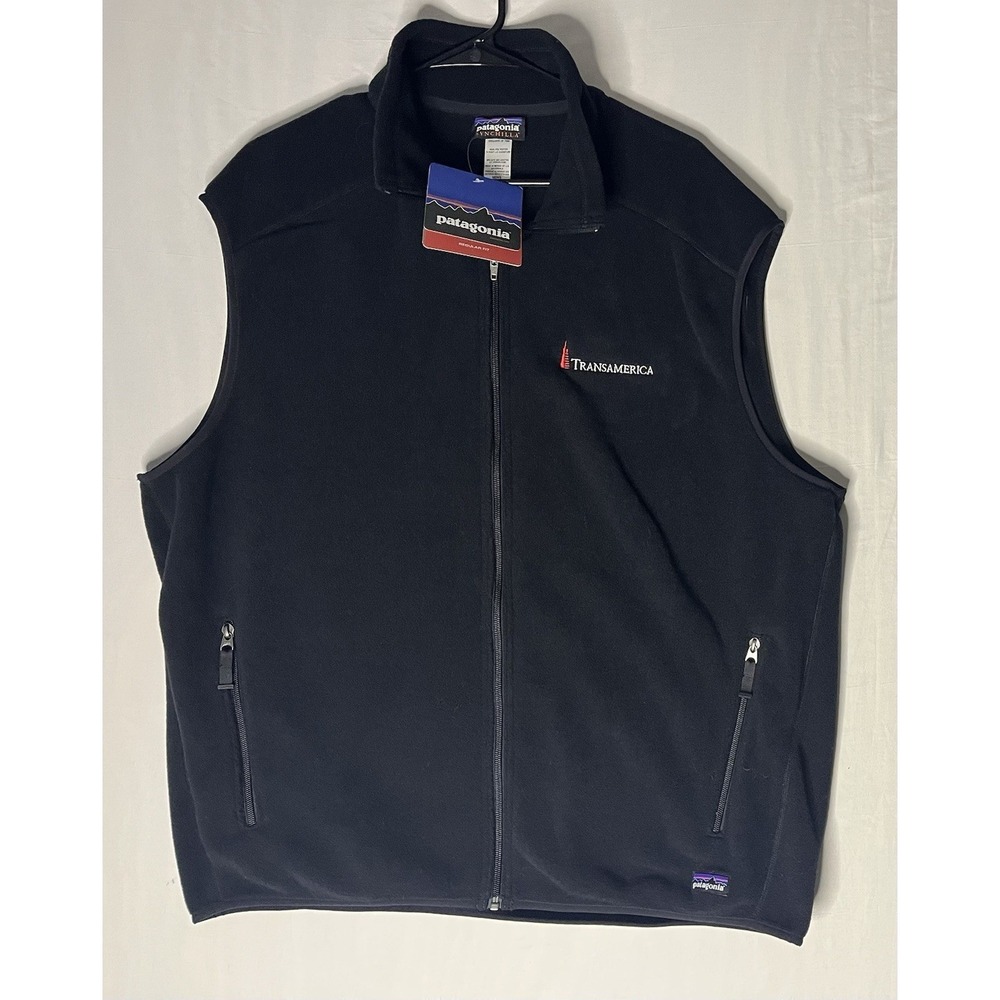 NWT Patagonia Synchilla Fleece Vest Men's Size 2XL Fill Zip Transamerica Logo - Picture 1 of 9